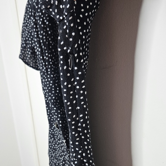 Zara Polka Dot Playsuit Black/White Romper Skort Double-breasted size XS - Picture 4 of 10